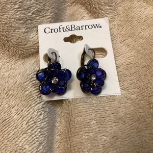 Croft & Barrow Blue Flower Earrings